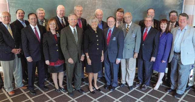 Dr. Podgorny (seventh from right) met annually with other ACEP Past Presidents, including the October meeting in Seattle.