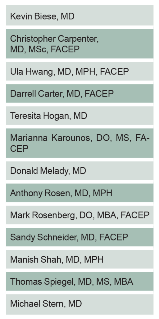 Table 1: Geriatric ED Accreditation Taskforce