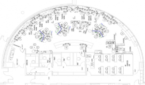 Figure 1: The current layout of the Carilion Clinic’s Transfer and Communications Center.