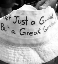 Figure 4: One proud grandfather who visited the mobile medical unit kept this hat with him during evacuation. 